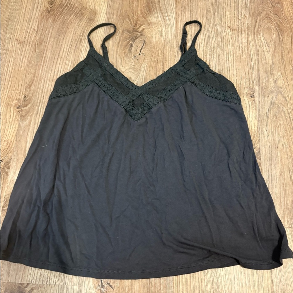 Dark Gray Lace Trim Cami Tank